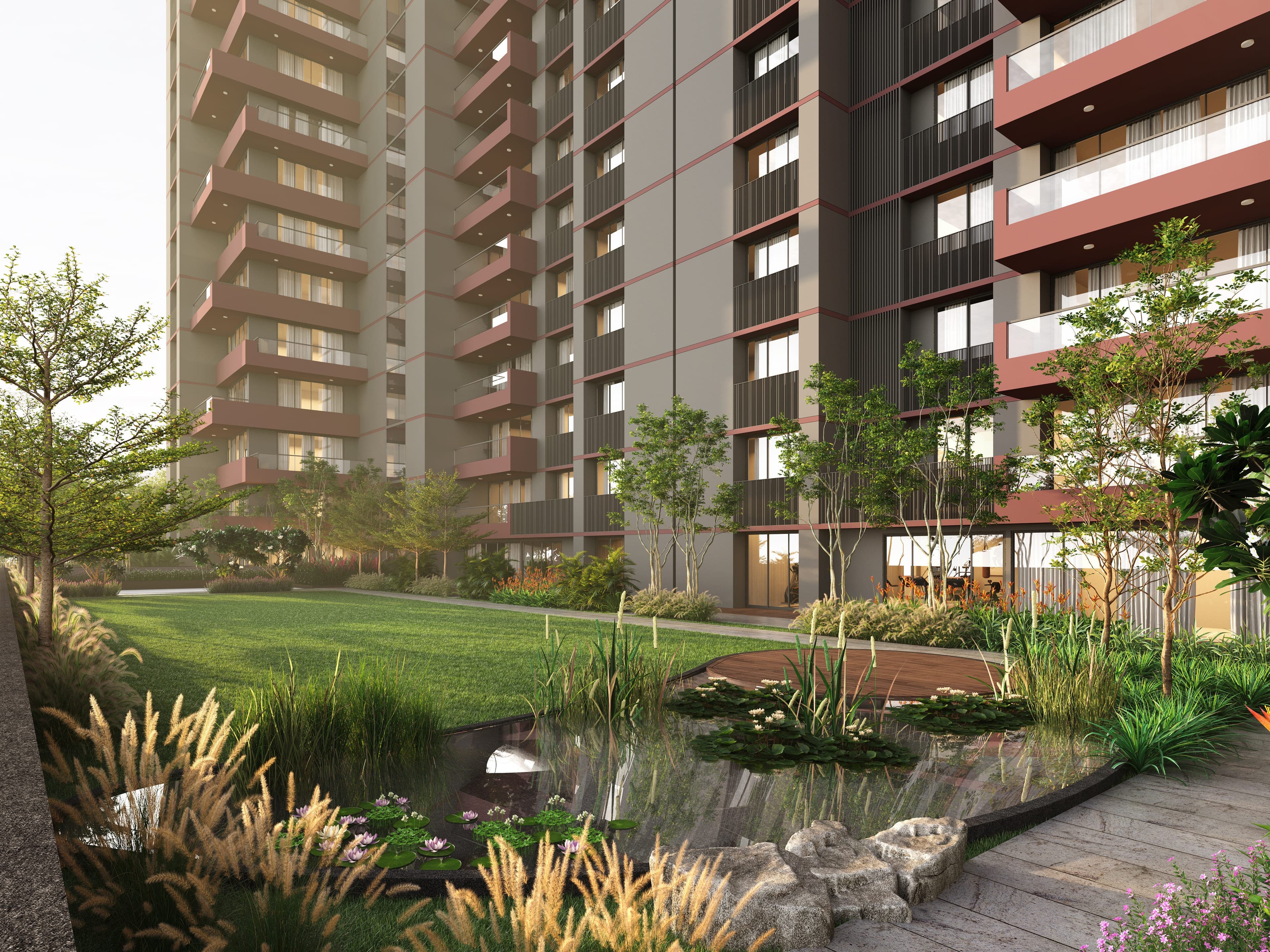 Swarnim Greens — podium dusk 01