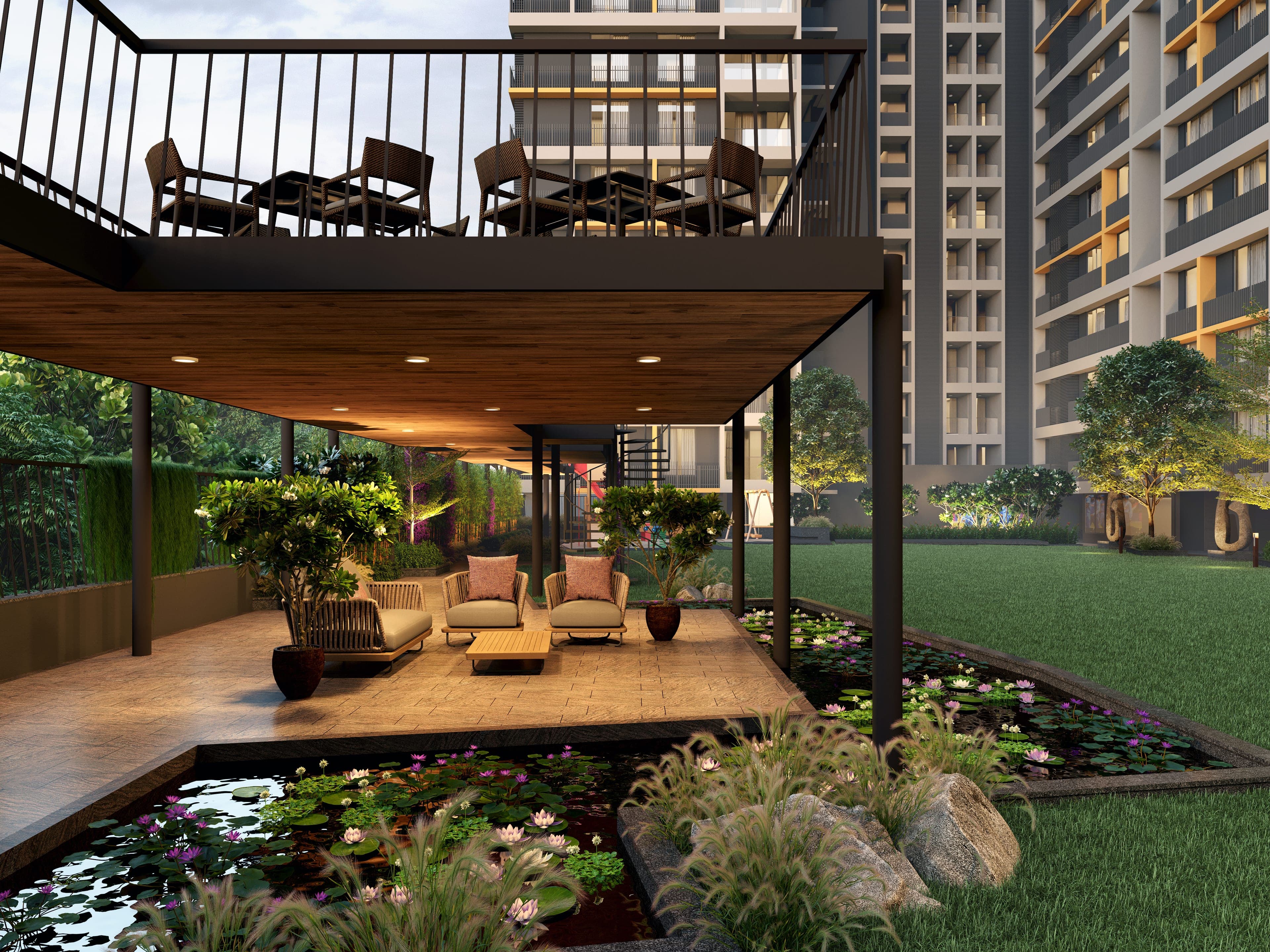 Avirat Giriraj Residence — prjia01 exterior dusk 01
