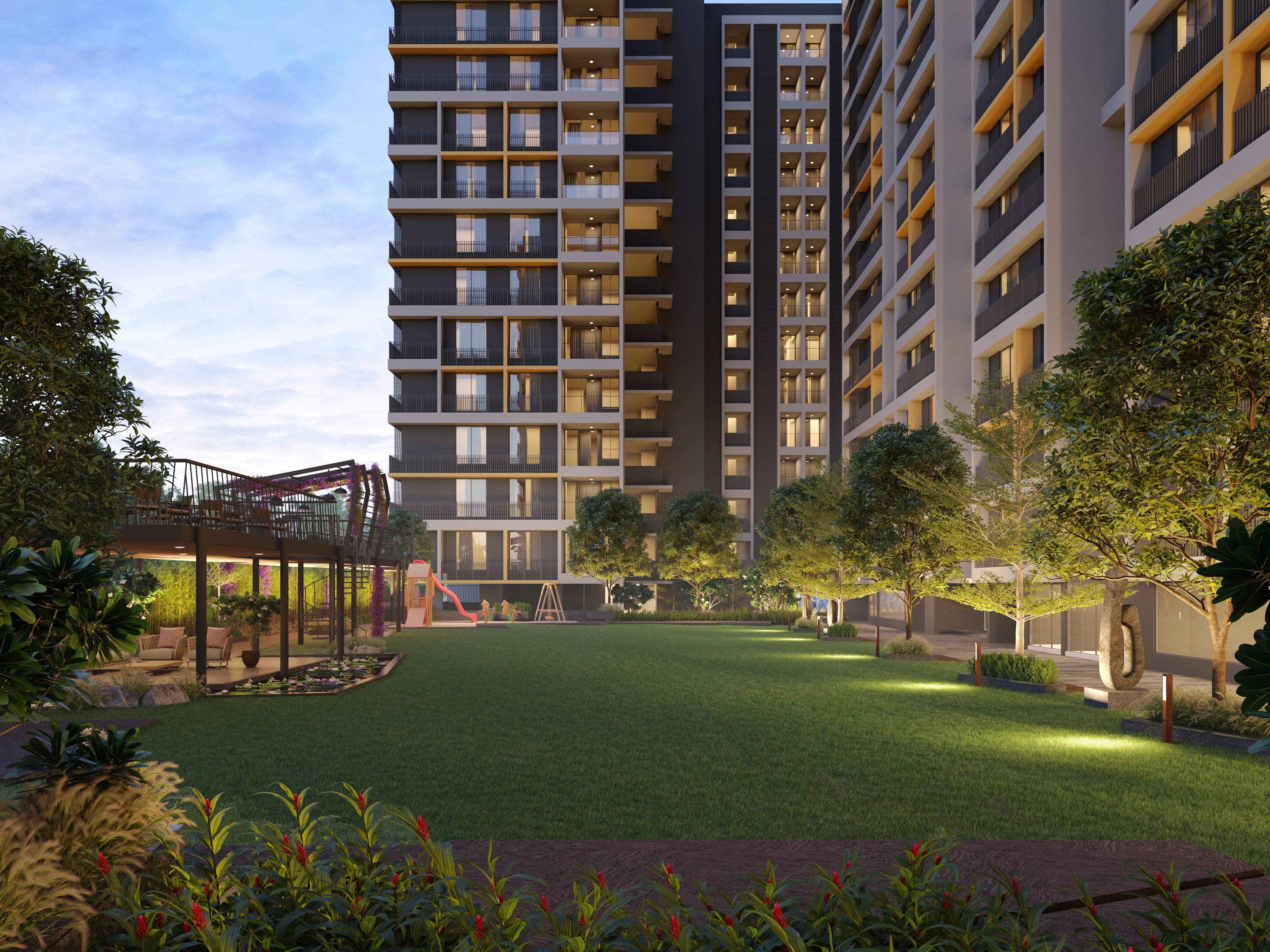 Avirat Giriraj Residence — prjia01 exterior dusk 02