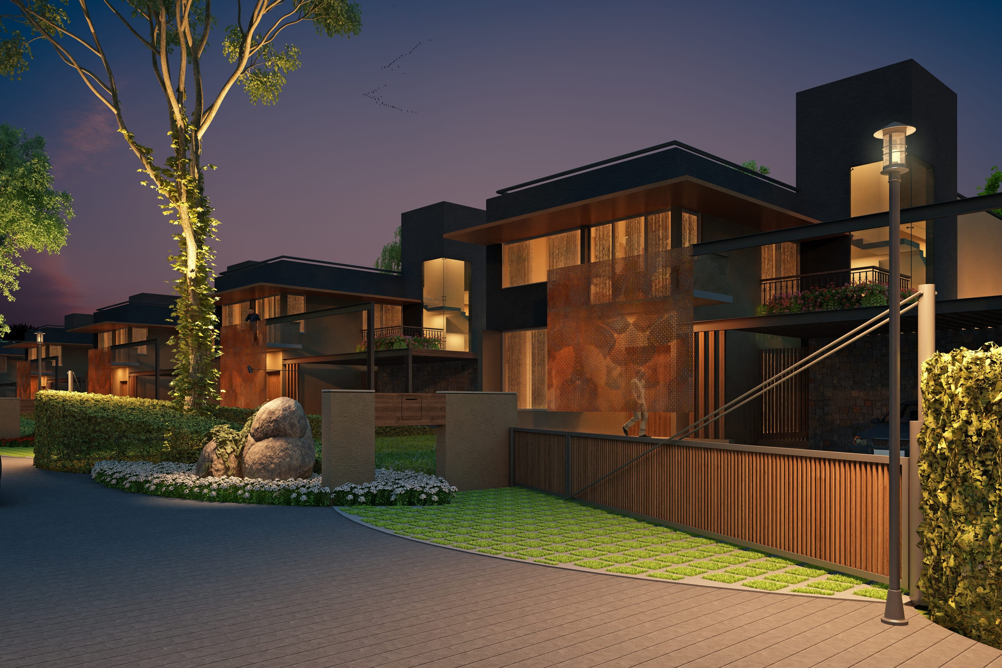 Kadam Villa — prjia04 exterior night 01