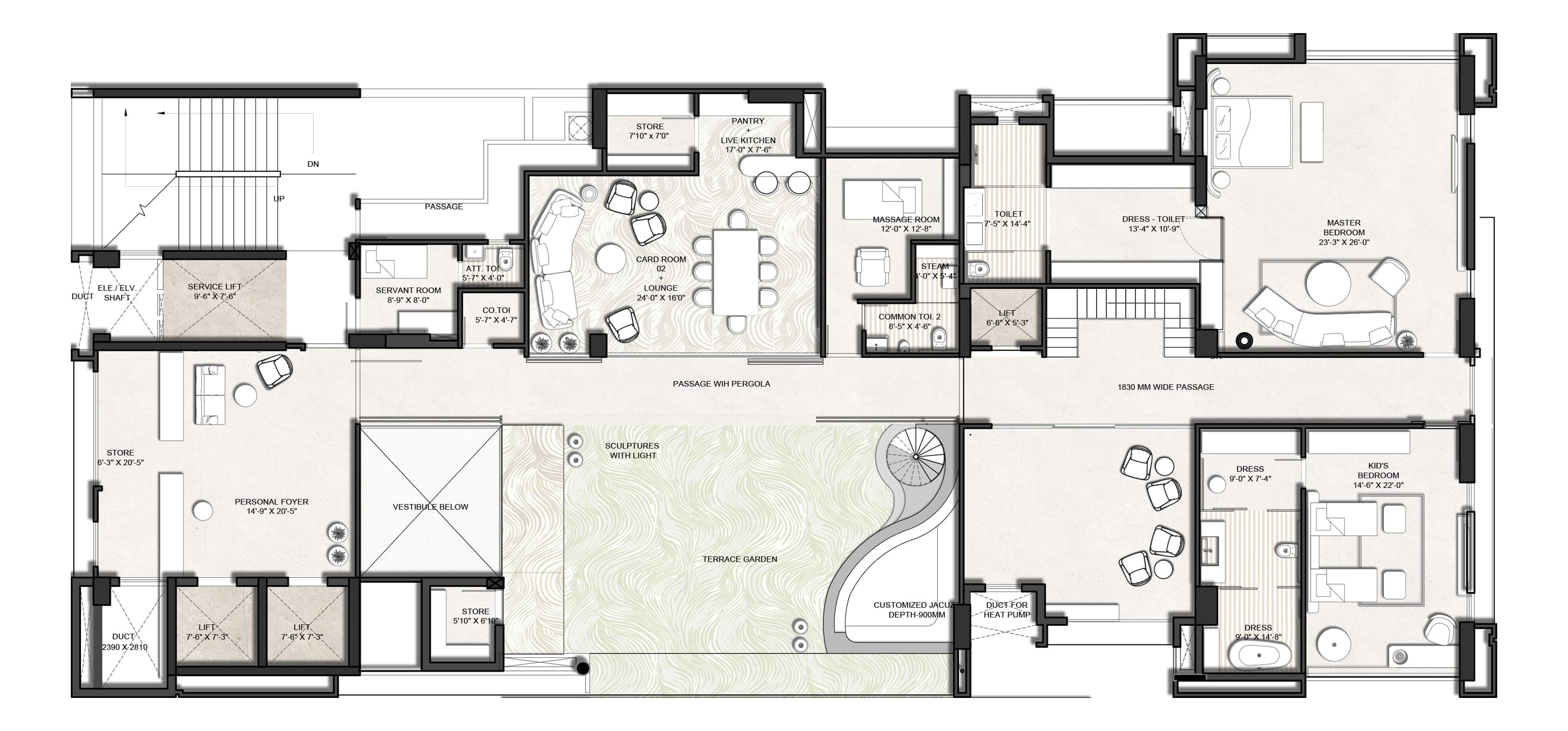Ahmedabad Residence Study — uper floor