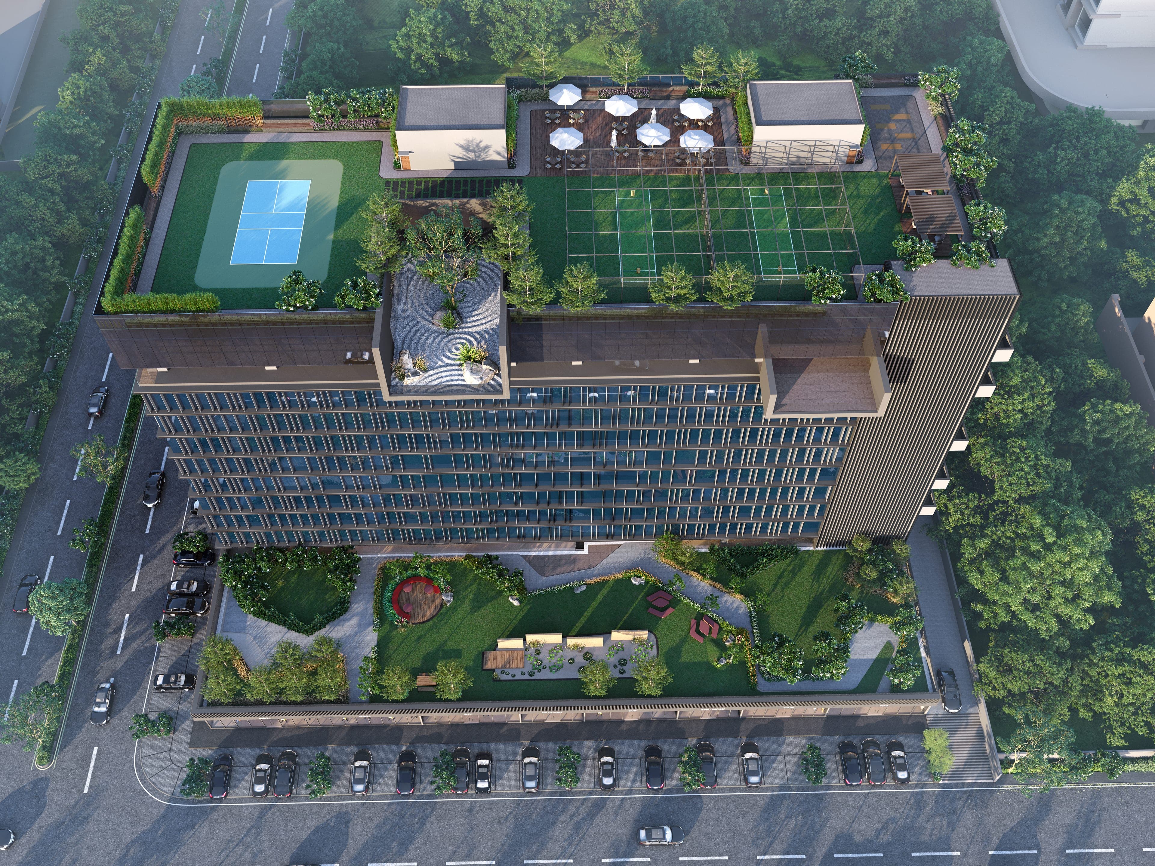 Ahmedabad Institutional Project — aerial day view